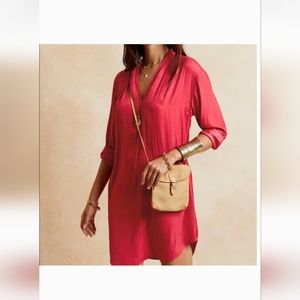 LG Banana Republic Red Shirt Dress